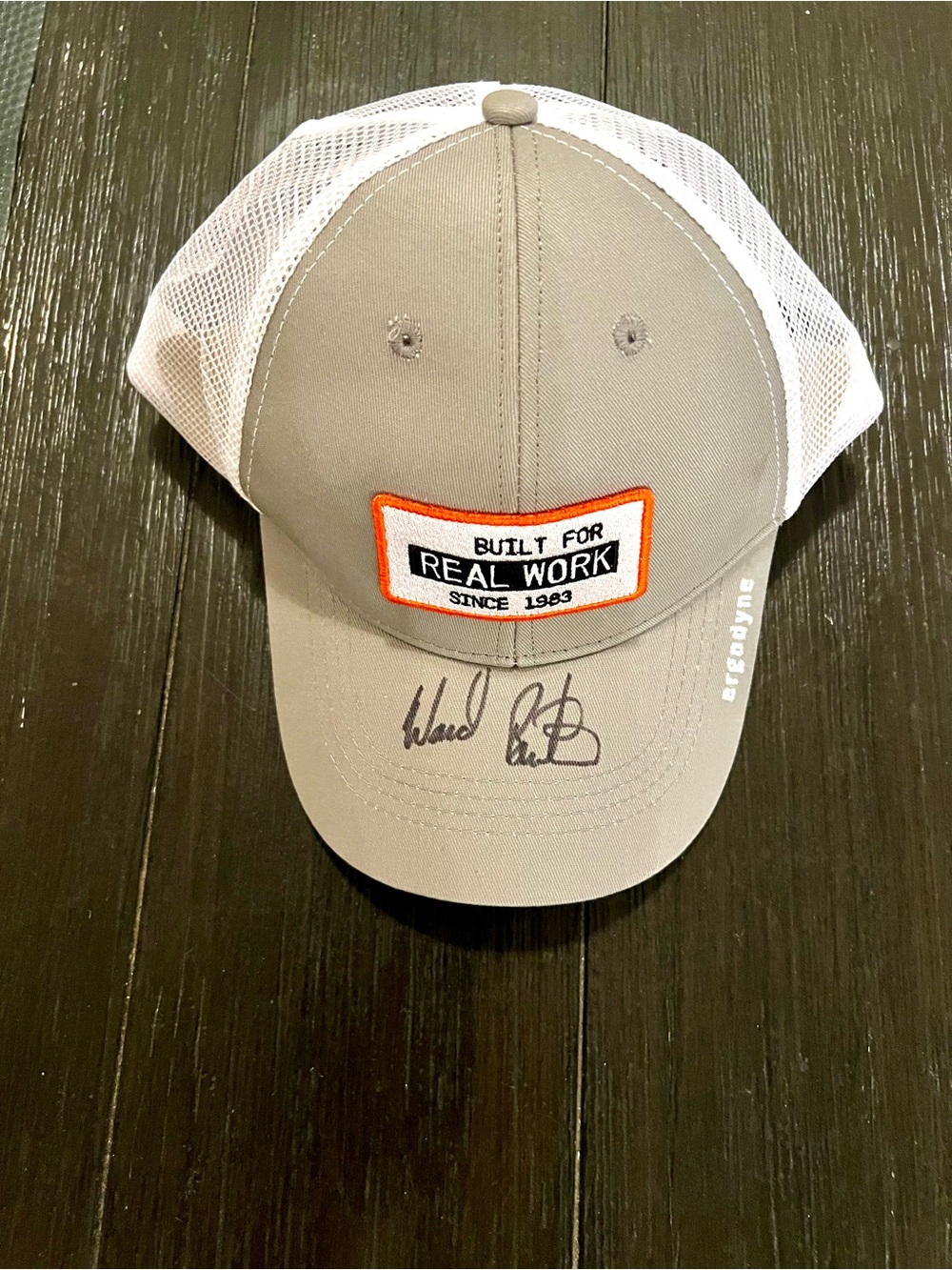 Vintage Ergodyne Trucker Hat Autographed NASCAR Kyle Busch Ward Burton No COA